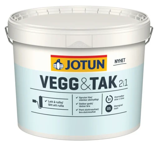 BUDGETVENLIG - Jotun Væg & Loft Glans 5 vægmaling