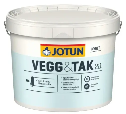 BUDGETVENLIG - Jotun Væg & Loft Glans 5 vægmaling