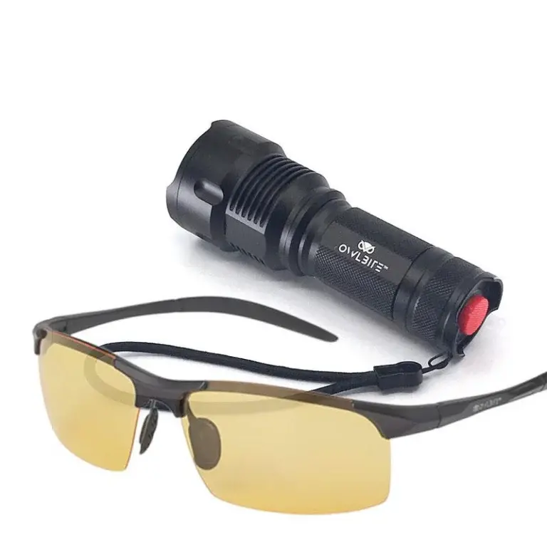 Ravlygte 2-i-1combi UV LED lygte OwlBite med brille